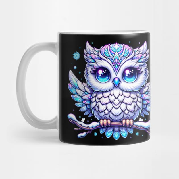 Owl Winter Snow Bird Kawaii Chibi Cute Animal by Lavender Celeste